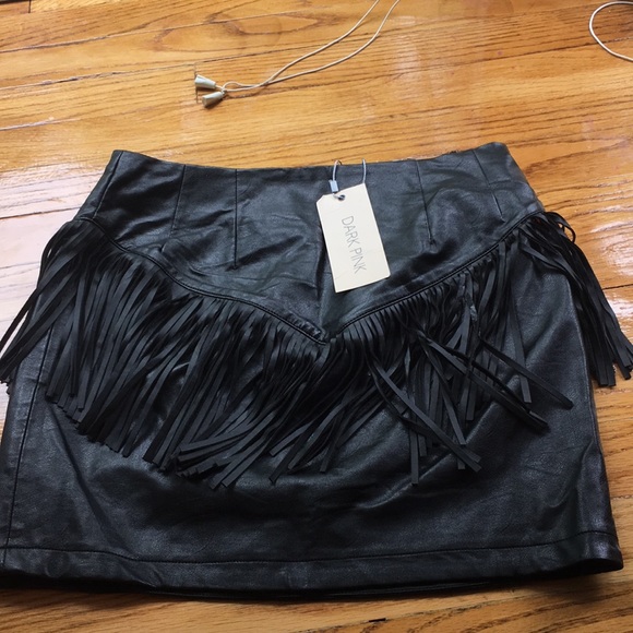 dark pink Dresses & Skirts - Leather skirt, UK brand NWT size small